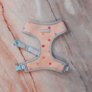 PETsRUS Premium Reversible Dog Harness Reflective Details Blue Beige Rose